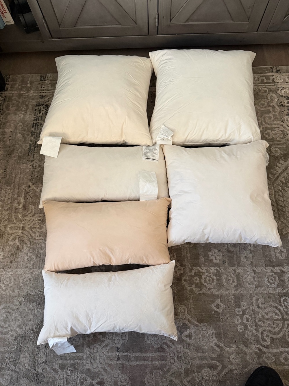 Set of 6 feather filled decor pillow inserts -NEW